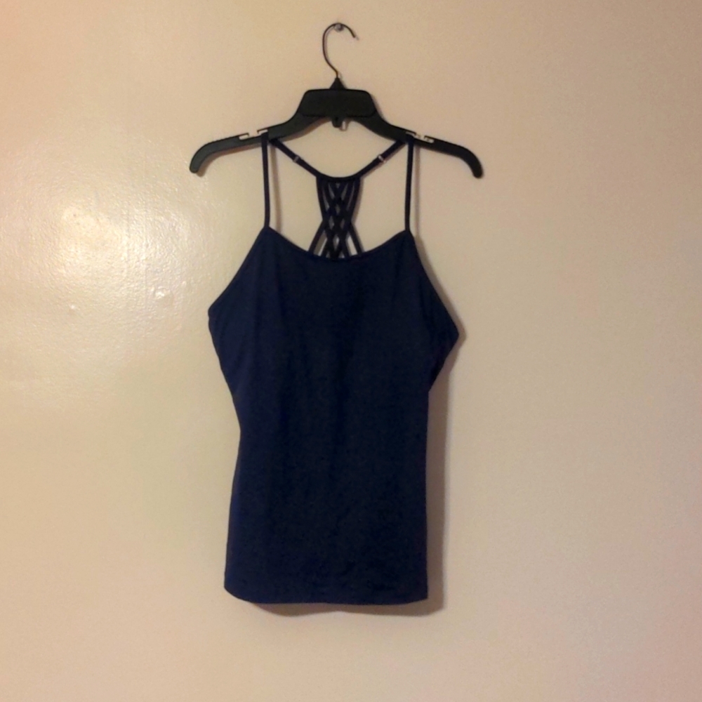 Liakada dance wear adult argyle tank navy blue size XL